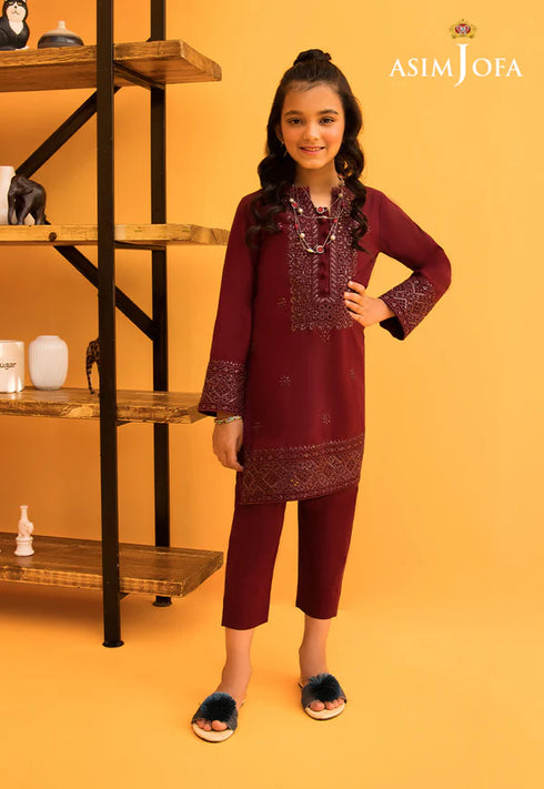 Asim Jofa- AJKC-08 EMBROIDERED CAMBRIC STITCHED 2 PCS