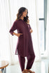 Azure Chic Wine β Maroon Designer 2-Piece Stitched Set in Premium Blended Fabric