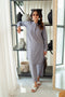 Azure Stormy Sky Blueish Grey Designer Set with Premium Blended Fabric.