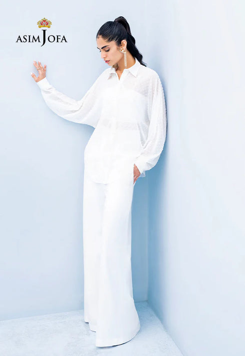 Asim Jofa - White Shirt AJDT-15 (1-PC) STITCHED