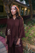 Azure Cinnamon Storm β Deep Maroon Matching Set with Fold Flair Trousers