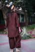Azure Cinnamon Storm β Deep Maroon Matching Set with Fold Flair Trousers