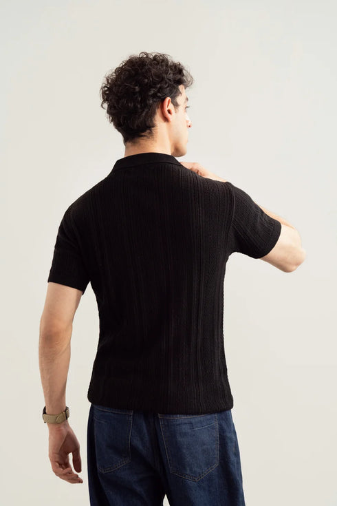 Muraqsh Wave Knitted Polo – Men | Ready-to-Wear