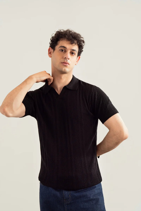 Muraqsh Wave Knitted Polo – Men | Ready-to-Wear