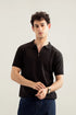 Muraqsh Drop Needle Zipper Knitted Polo - Men