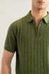 Muraqsh Drop Needle Zipper Knitted Polo - Men