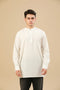 Muraqsh Off White Textured Short Kurta – Men | Ready-to-Wear