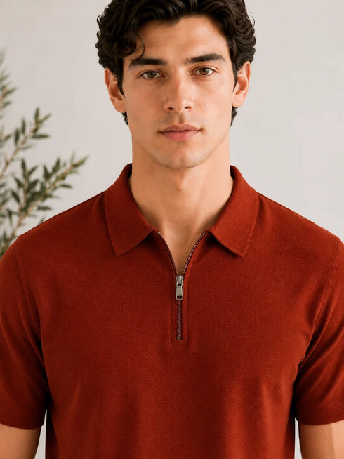 Muraqsh Basic Zipper Polo - Smart Fit - Men