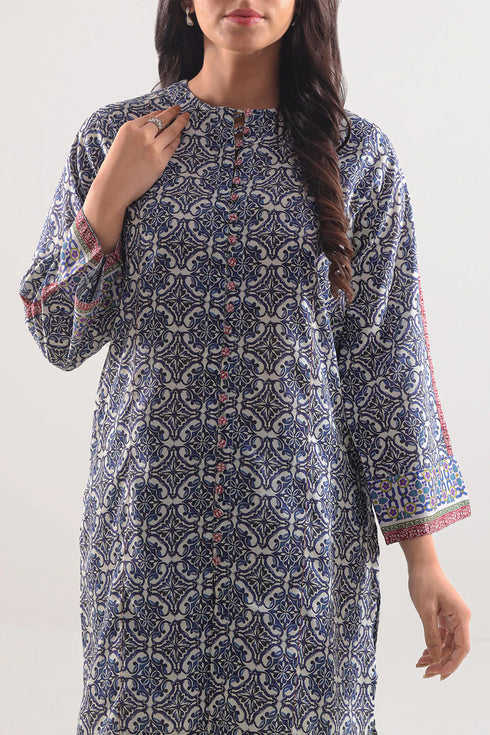 SAYA Striking Blue Silk-Touch Lyocell Stitched 2PC Suit