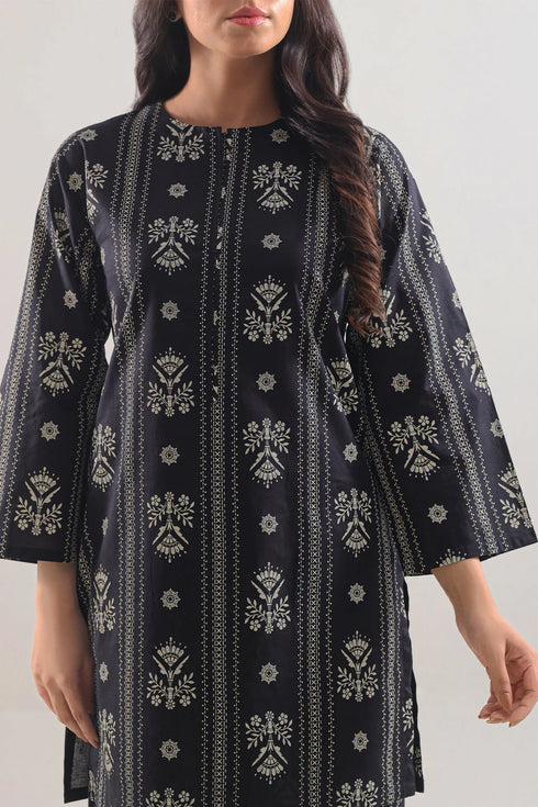 SAYA Printed Lawn Stitched 2-Piece Suit (Shirt & Trouser) – Black | Design