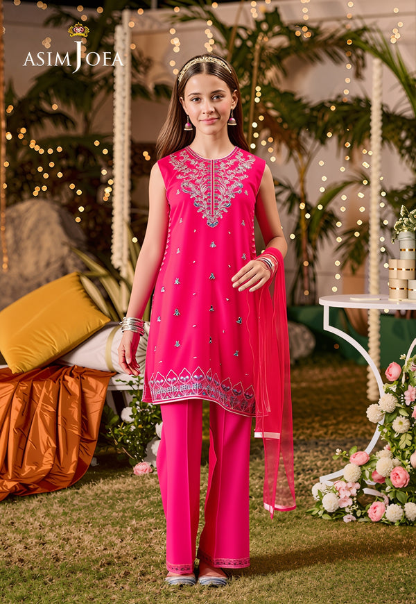 Asim Jofa EMBROIDERED POLY CHIFFON 3 PCS - AJLK-04 STITCHED